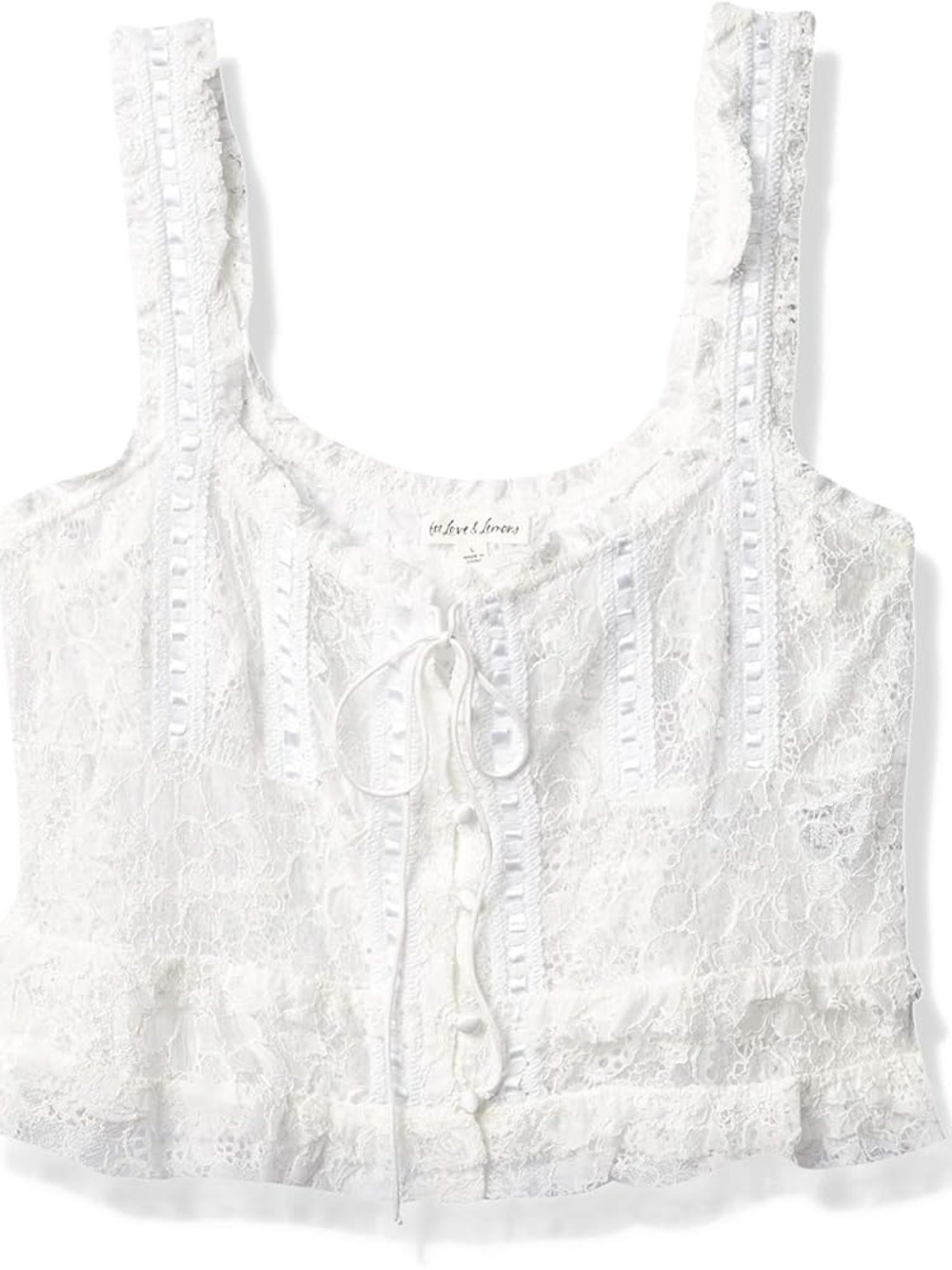 For Love and Lemons Jelena Lace Sheer Cami Tank Top